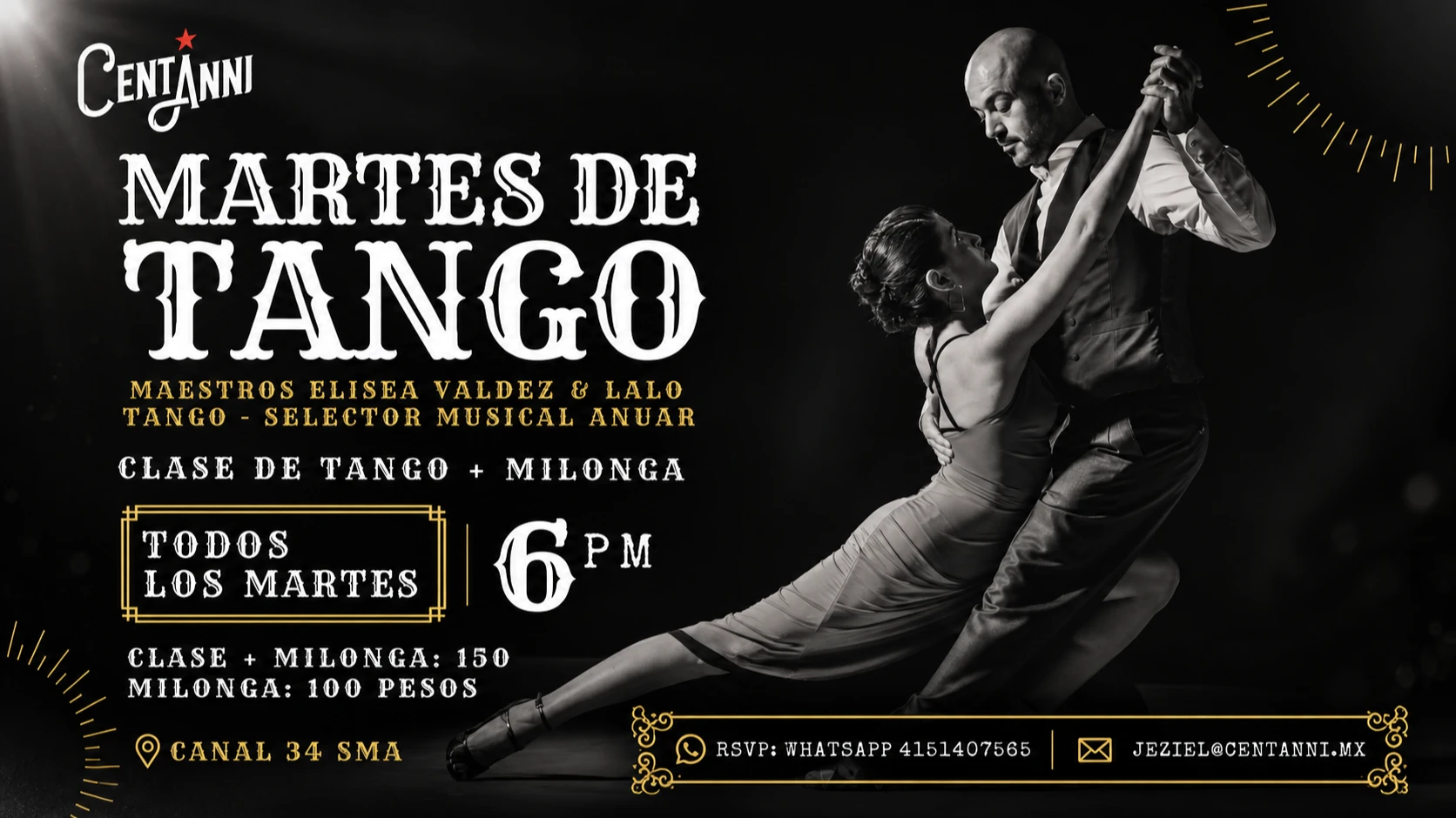 ✨ LOS MARTES, EL TANGO SE VIVE EN CENTANNI. 🖤