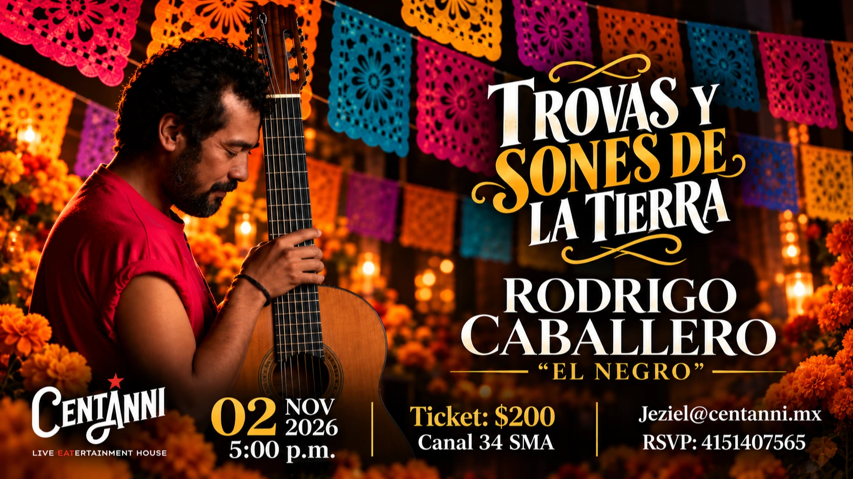 Rodrigo Caballero “El Negro”, con Trovas y Sones de la Tierra