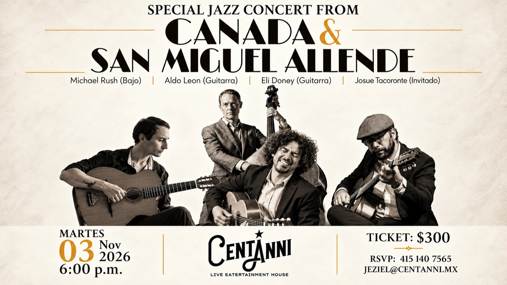 Special Jazz Concert from Canada & San Miguel Allende